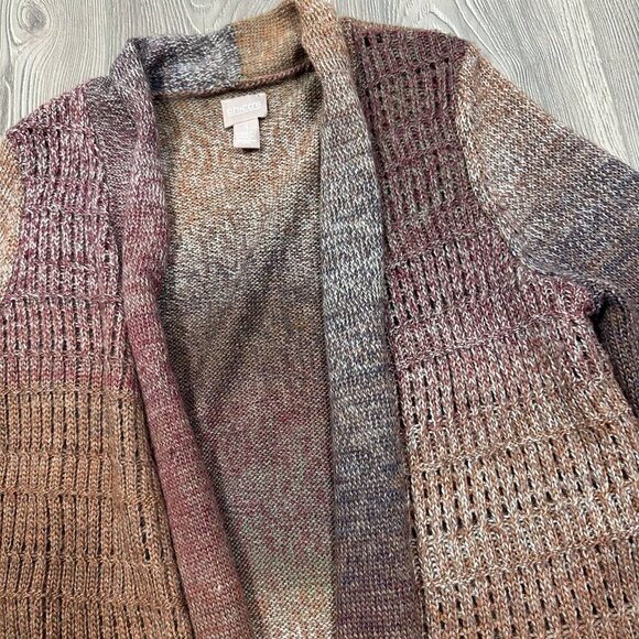 Chico’s Multi-Color Knit Cardigan Sweater Size M - Picture 2 of 6